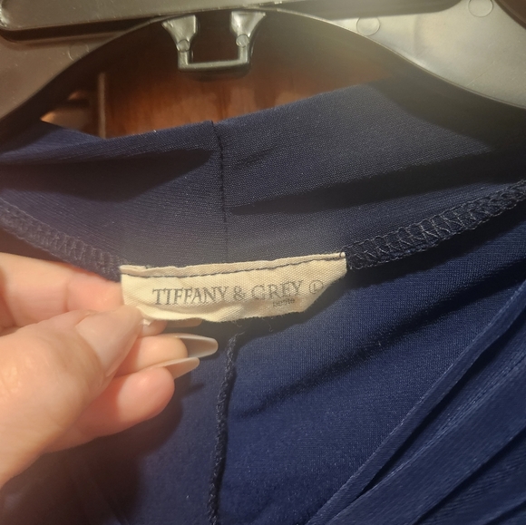 Tiffany & Grey Blue Dressy top - Picture 3 of 3